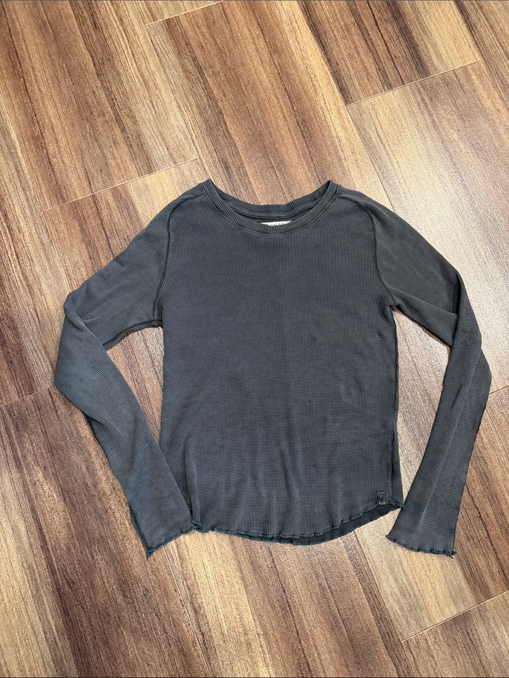 We The Free Charcoal Long-Sleeve Waffle Tee